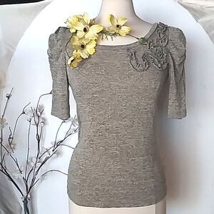 Puff Sleeve Y2K Ribbon Ruched Gathered   Green Ruffle Cottage Victorian …